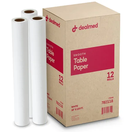 Table Paper Smooth 18" x 125' White, 12/Case